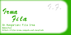 irma fila business card